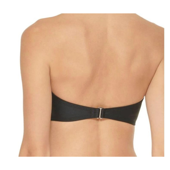 DKNY Bandeau Bikini Top Swimsuit Black & Pink Medium NWT $136 - Picture 2 of 4